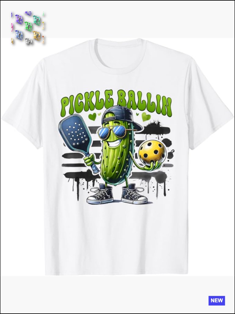 Funny Pickleball Player T-Shirt Novelty Graphic Tee Double Trouble Paddleball